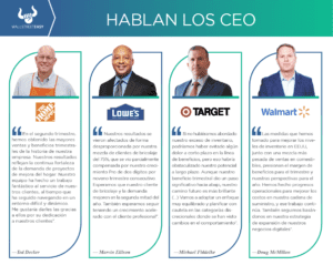 Nuevos reportes trimestrales de Cisco, Deere, Home Depot, Lowe’s, Target y Walmart