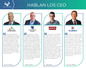 Nuevos reportes trimestrales de ConAgra, Constellation Brands, Levi’s, McCormick y Tilray