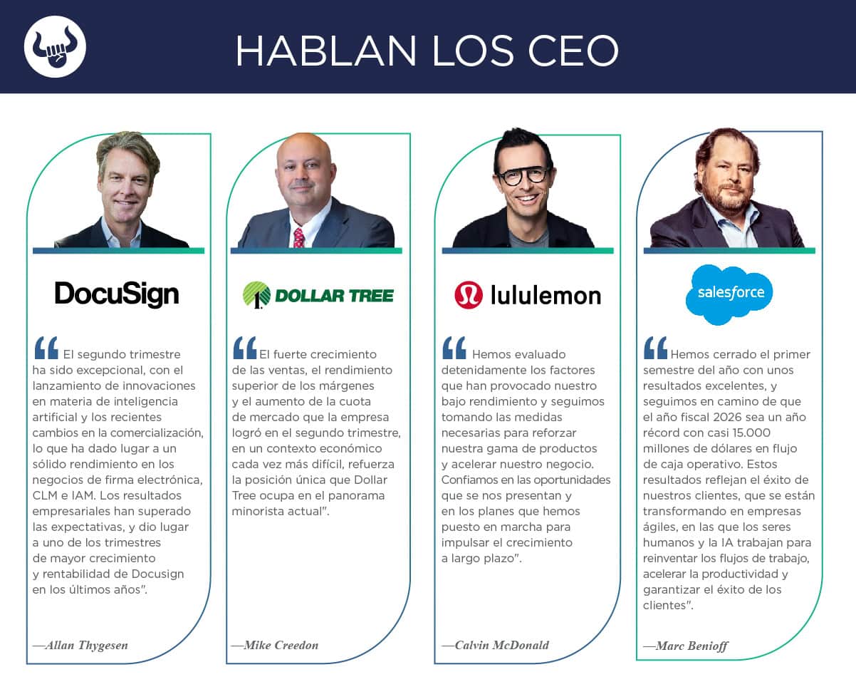 Nuevos reportes trimestrales de DocuSign, HP, Lululemon, Macy’s y Salesforce